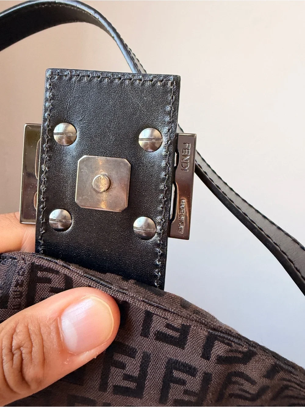 Vintage Fendi Baguette Zucchino Double Flap - Picture 6 of 13
